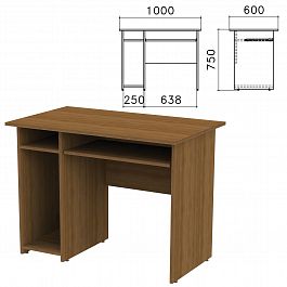 Стол компьютерный "Канц", 1000х600х750 мм, с тумбой, цвет орех пирамидальный, СК24.9 - Фото предпросмотра