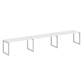 Metal System Quattro Р. ст. на 3 раб. места на О-образном м/к 50БО.СМ-3.4 Белый/Серый металл 4800*720*750 - Фото предпросмотра