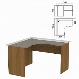 Стол компактный ЧАСТЬ 2 "Арго", 1200х1200х760 мм, левый, орех, А-203.60 - Фото предпросмотра