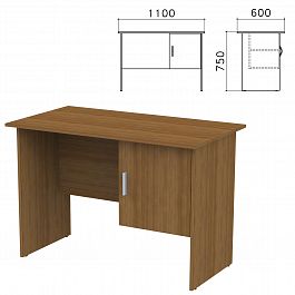 Стол письменный "Канц", 1100х600х750 мм, тумба с дверью, цвет орех пирамидальный, СК26.9 - Фото предпросмотра