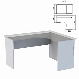 Стол компактный ЧАСТЬ 2 "Арго", 1400х1200х760 мм, правый, серый - Фото предпросмотра