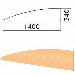 Экран-перегородка "Монолит", 1400х16х340 мм, БЕЗ ФУРНИТУРЫ (код 640237), бук бавария, ЭМ21.1 - Фото предпросмотра