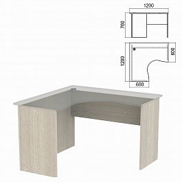 Стол компактный ЧАСТЬ 2 "Арго", 1200х1200х760 мм, левый, ясень шимо, А-203.60 - Фото предпросмотра