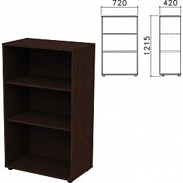 Шкаф (стеллаж) "Приоритет", 720х420х1215 мм, 2 полки, венге, К-933, К-933 венге - Фото предпросмотра
