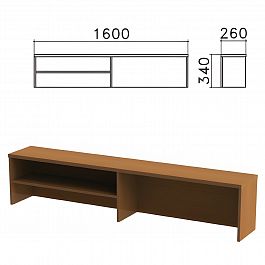 Надстройка для стола письменного "Монолит", 1600х260х340 мм, 1 полка, цвет орех гварнери, НМ39.3 - Фото предпросмотра