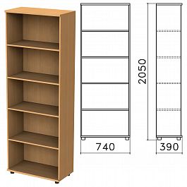Шкаф (стеллаж) "Монолит", 740х390х2050 мм, 4 полки, цвет бук бавария, ШМ44.1 - Фото предпросмотра