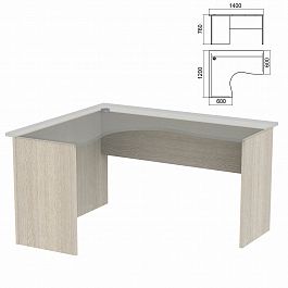 Стол компактный ЧАСТЬ 2 "Арго", 1400х1200х760 мм, левый, ясень шимо - Фото предпросмотра