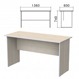 Стол письменный "Бюджет", 1360х600х740 мм, дуб шамони светлый, 402661-430 - Фото предпросмотра