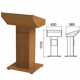 Трибуна напольная "Монолит", 630х560х1170 мм, цвет орех гварнери, ТЛ03.3 - Фото предпросмотра