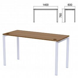 Столешница стола на металлокаркасе "Арго", 1400х600х760 мм, орех - Фото предпросмотра
