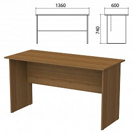 Стол письменный "Бюджет", 1360х600х740 мм, орех французский, 402661-190 - Фото предпросмотра