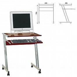 Стол компьютерный на металлокаркасе, 650х490х750 мм, ЛДСП, цвет "орех", Д-249 - Фото предпросмотра
