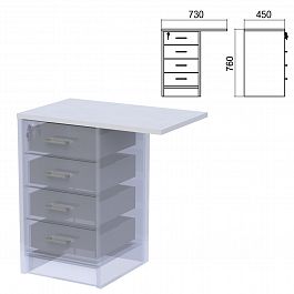 Крышка для тумбы приставной (АТ-05) "Арго", 730х450х22 мм, серый - Фото предпросмотра