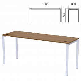 Столешница стола на металлокаркасе "Арго", 1800х600х760 мм, орех - Фото предпросмотра