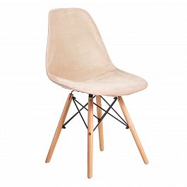 Чехол Е01 на стул Eames, велюр бежевый - Фото предпросмотра