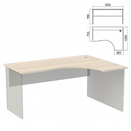 Стол эргономичный ЧАСТЬ 1 "Арго", 1600х1200х760 мм, правый, ясень шимо - Фото предпросмотра