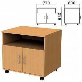 Тумба для оргтехники "Монолит", 770х600х680 мм, 2 двери, полка, цвет бук бавария, ТМ30.1 - Фото предпросмотра