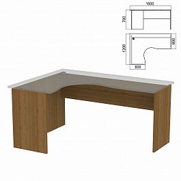 Стол компактный ЧАСТЬ 2 "Арго", 1600х1200х760 мм, левый, орех - Фото предпросмотра