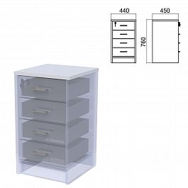 Крышка для тумбы приставной (АТ-05) "Арго", 440х450х22 мм, серый - Фото предпросмотра