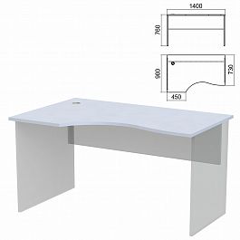 Стол эргономичный ЧАСТЬ 1 "Арго", 1400х900х760 мм, левый, серый - Фото предпросмотра