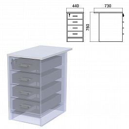Крышка для тумбы приставной (АТ-07) "Арго", 440х730х22 мм, серый - Фото предпросмотра