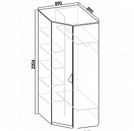 Шкаф угловой Ш4 "Кристи" - Фото предпросмотра